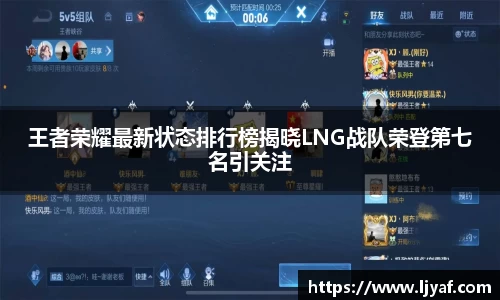王者荣耀最新状态排行榜揭晓LNG战队荣登第七名引关注